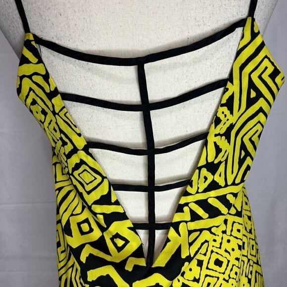 Ya Los Angeles Womens Yellow Black Scoop Neck Low Back Tank Top Sz M - Picture 7 of 8